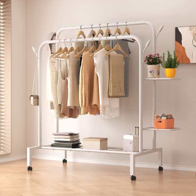 【업그레이드 선반】 화이트 - 바퀴형 - 110CM