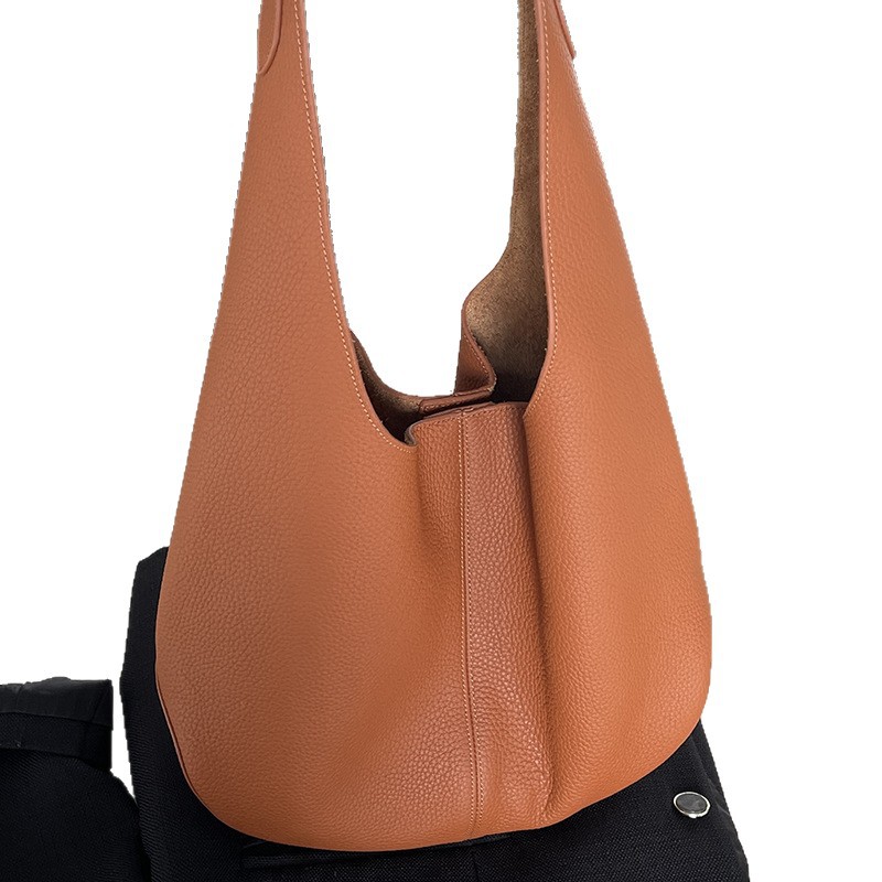 2026 New Arrival Top Grain Cowhide Luxury French Underarm Bag, Genuine Leather Shoulder Bag For Women, Commuter Style Tote - Thumbnail 5