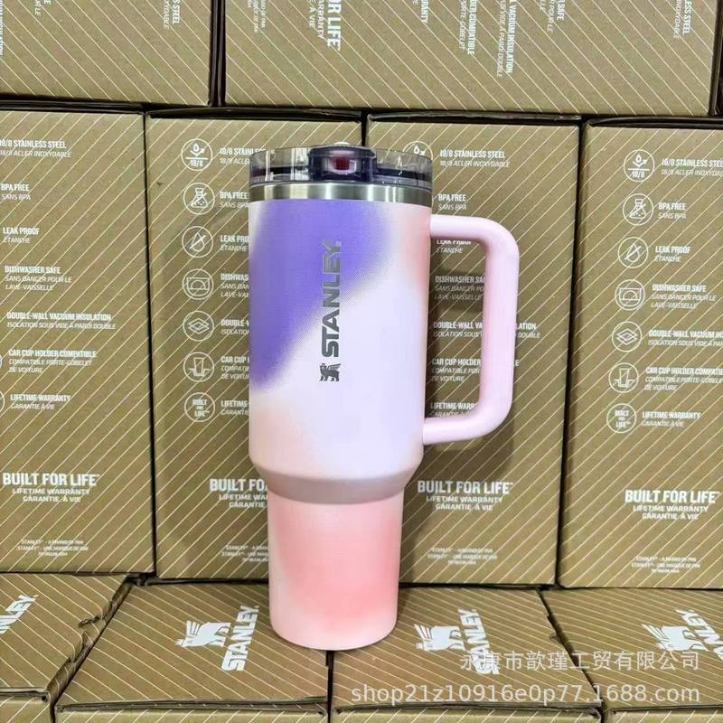 Amazon S*anley 40oz カラーカーカップ ハンドル付き 保温保冷 タイダイシリーズ アイスバーカップ 卸売 B|undefined