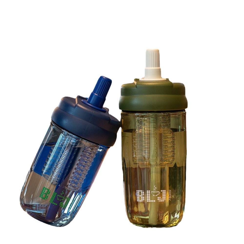 Tecnología de Shanghe Taza de té de flores Taza de plástico de separación de té portátil Taza de agua de paja para niños Taza de té de oficina portátil