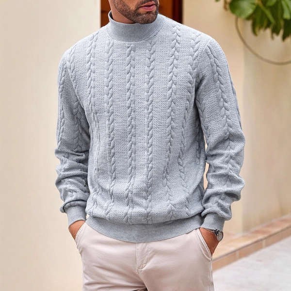 demi-season knitted men's solid color fashionable keep warm sweater