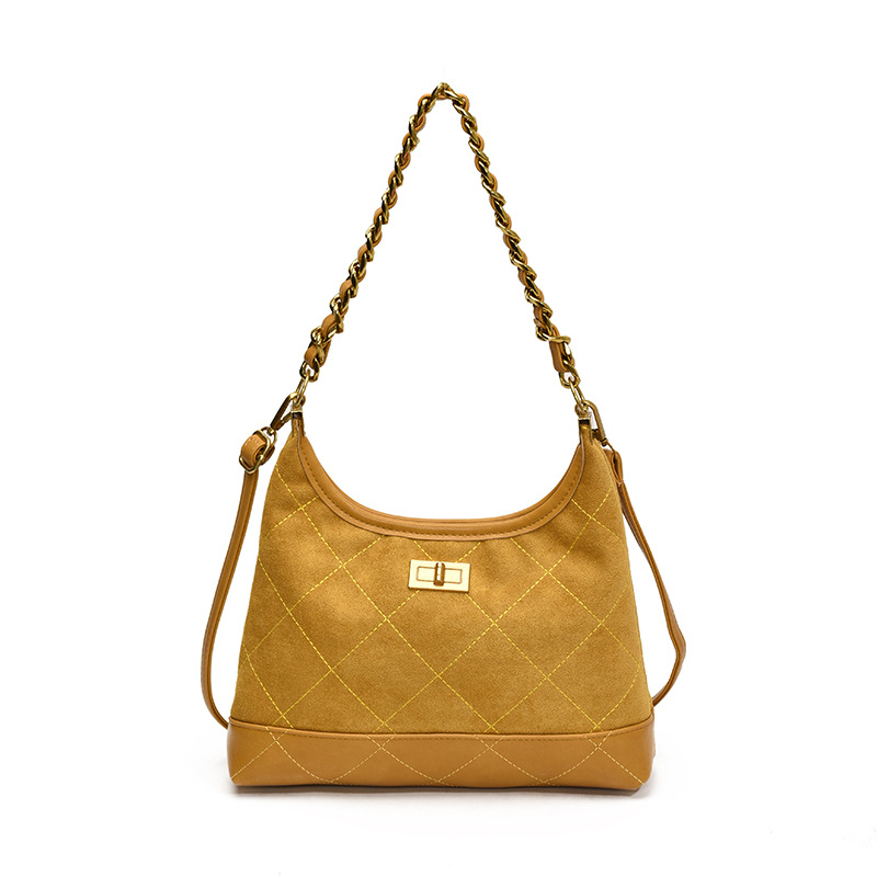 Transfronterizos retro esmaltado bolso de brazo para mujeres 2025 nueva moda cadena de diamante bolso de hombro de tela extranjera bolso de mochila