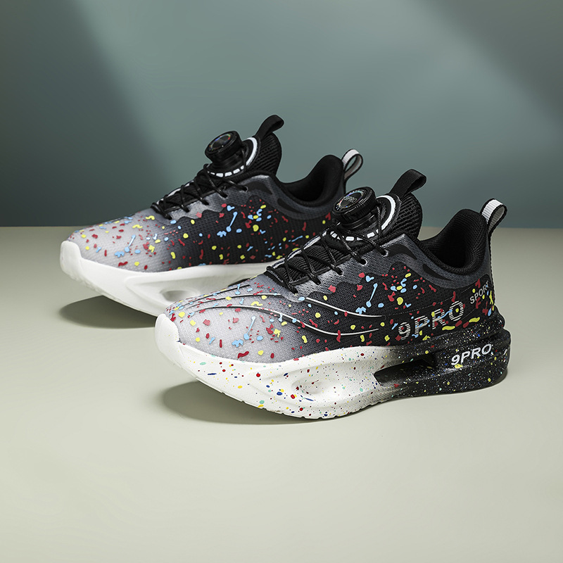 Fábrica de suministro de primavera y otoño zapatos de corrida de malla giratorios zapatos de niños respirables al aire libre zapatos de niños antideslizantes