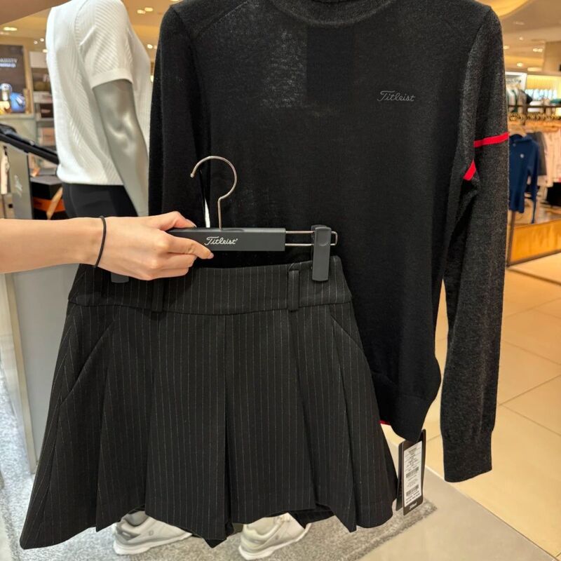 Korean Version Original Women's Golf Fashion Striped Skirt Outdoor Sports Slim Fit Anti-Exposure Short Skirt Pants