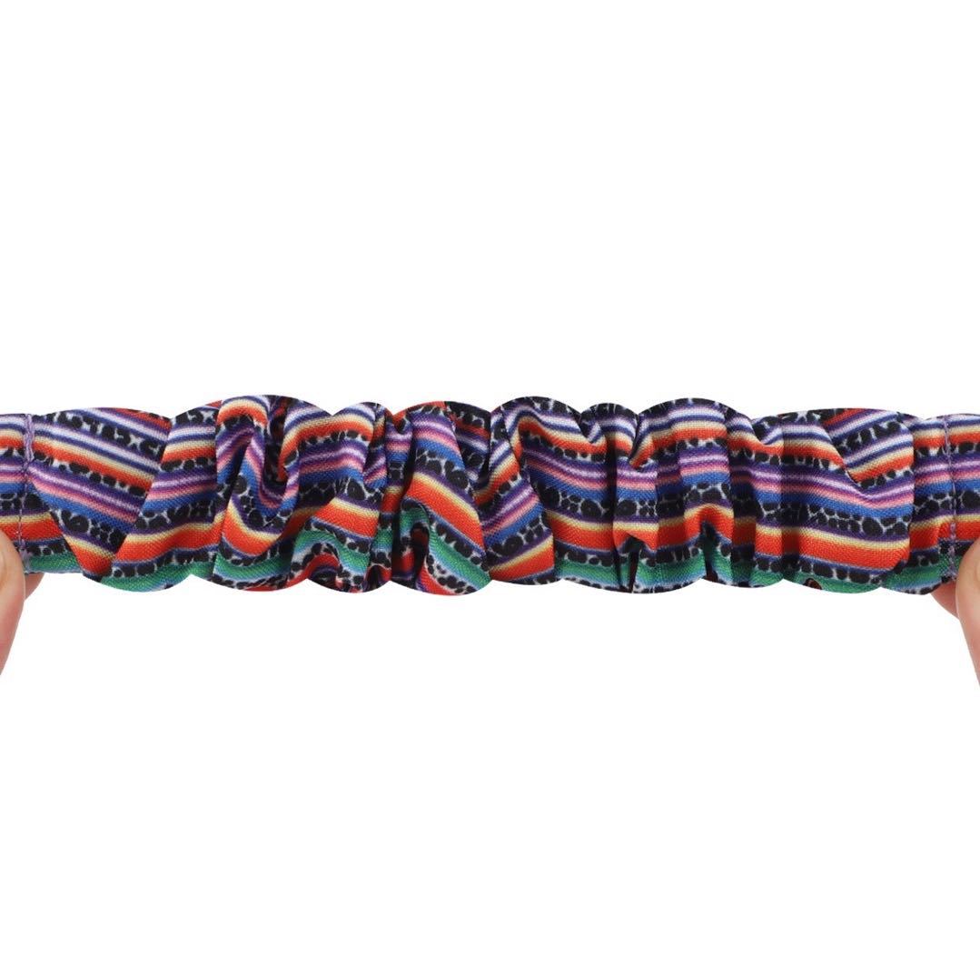 Adecuado para Fitbit Versa3 correa de intestino grueso poliéster elástico tela impresa banda de pelo correa elástica