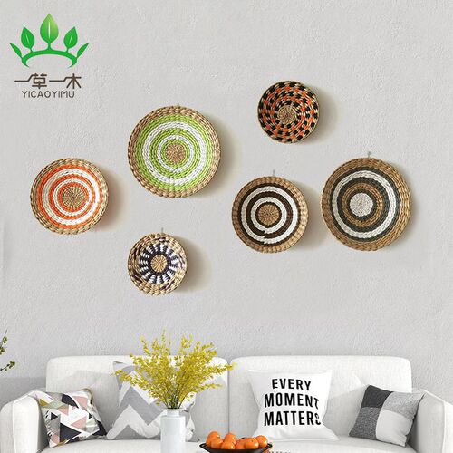 Bohemian style wall decoration straw wall decoration background wall decoration wall hanging sofa bedside handwoven hanging decoration wall hanging