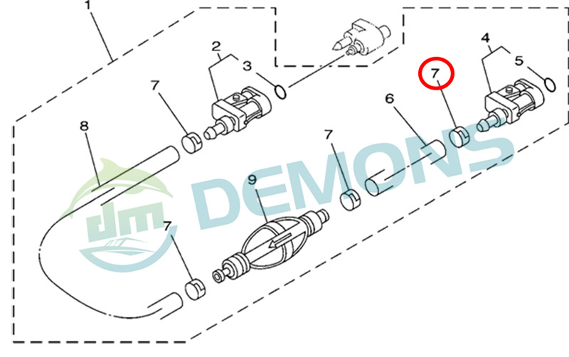 7)翟墨DEMONS舷外机船外挂机橡皮艇冲锋舟卡箍6E5-24351-51