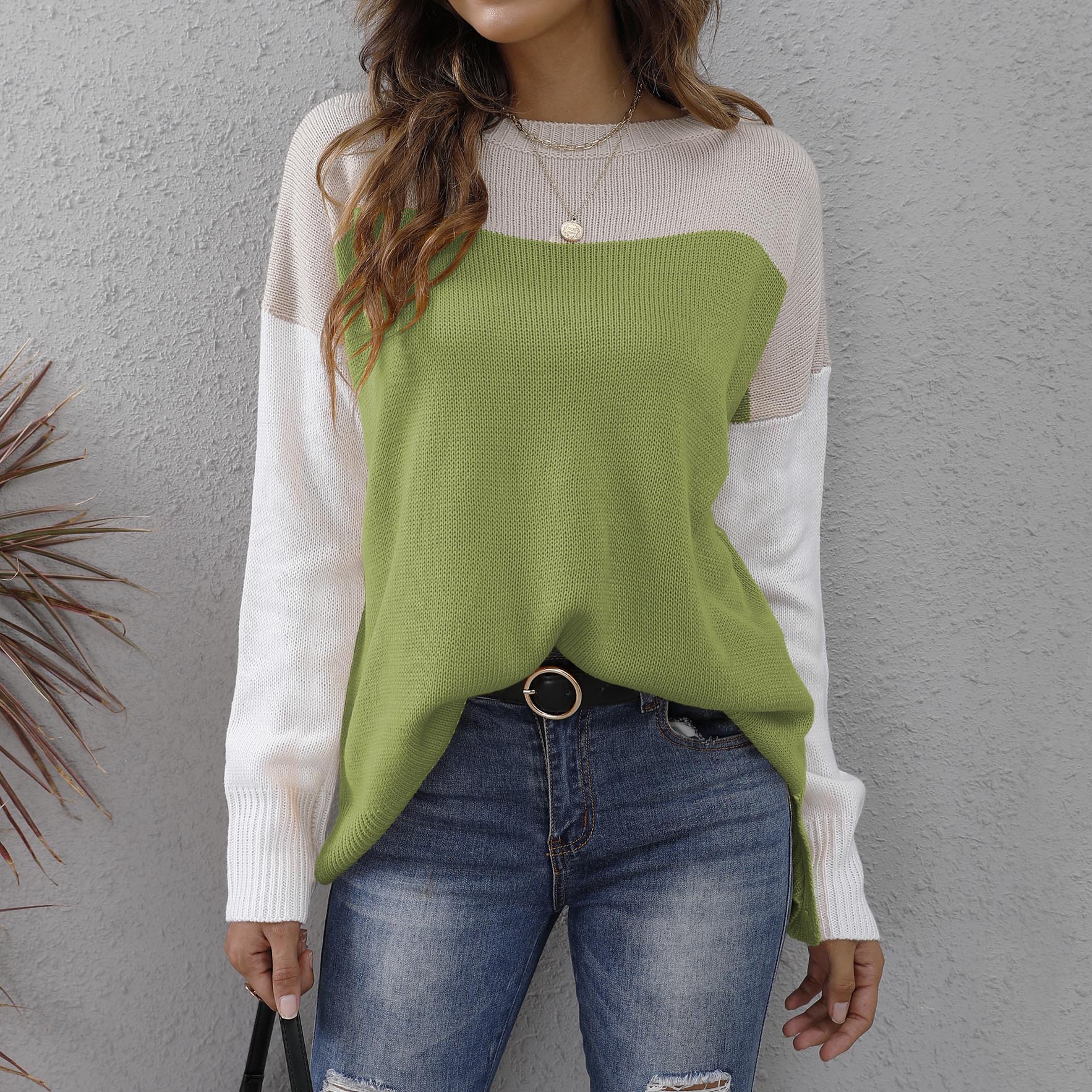 Women's Knitwear Long Sleeve Sweaters & Cardigans Contrast Binding Streetwear Color Block display picture 9