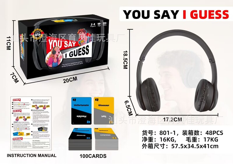 跨境亚马逊耳机Sorry What Game你说我猜卡牌游戏亲子互动玩具|undefined
