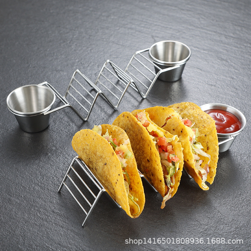 Creative Tableware Mexican Taco Rack Stainless Steel Pancake Rack W Pancake Meat Cake Enchilada Rack Display Stand