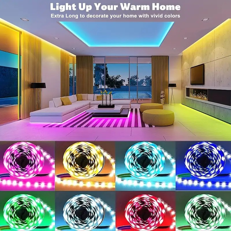 En stock traje de tira de luz LED 3535 de baja tensión RGB tira de luz autoadhesiva 44 clave de música de infrarrojos Bluetooth llevó la luz