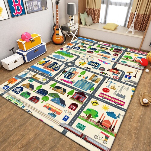 Children's toys dream mat parent-child interactive game big carpet monster building car educational floor mat cross-border