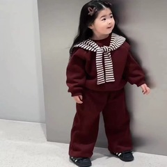 春と秋の男女の子供のスーツの赤ちゃんの洋気の子供の個性のファッションのブランドの韓国版のスポーツのガードルのストライプのショールの広い足のズボン