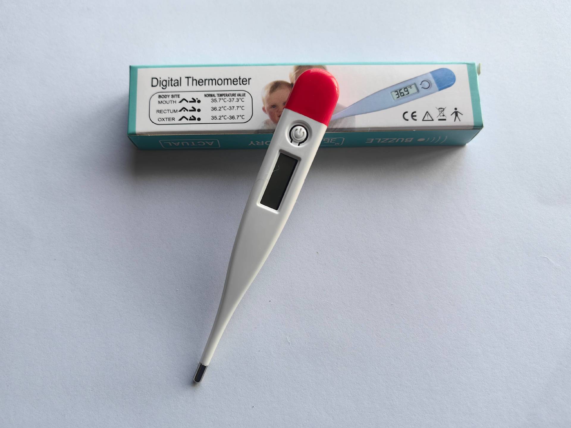 Termómetro digital electrónico, oral y axilar, niños y adultos, doble corte