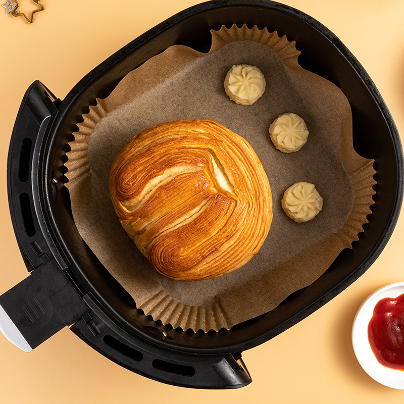 Freidora de aire bandeja de papel especial de silicona cuadrada bandeja de papel de absorción de aceite horno desechable hogar bandeja de papel para hornear Tazón