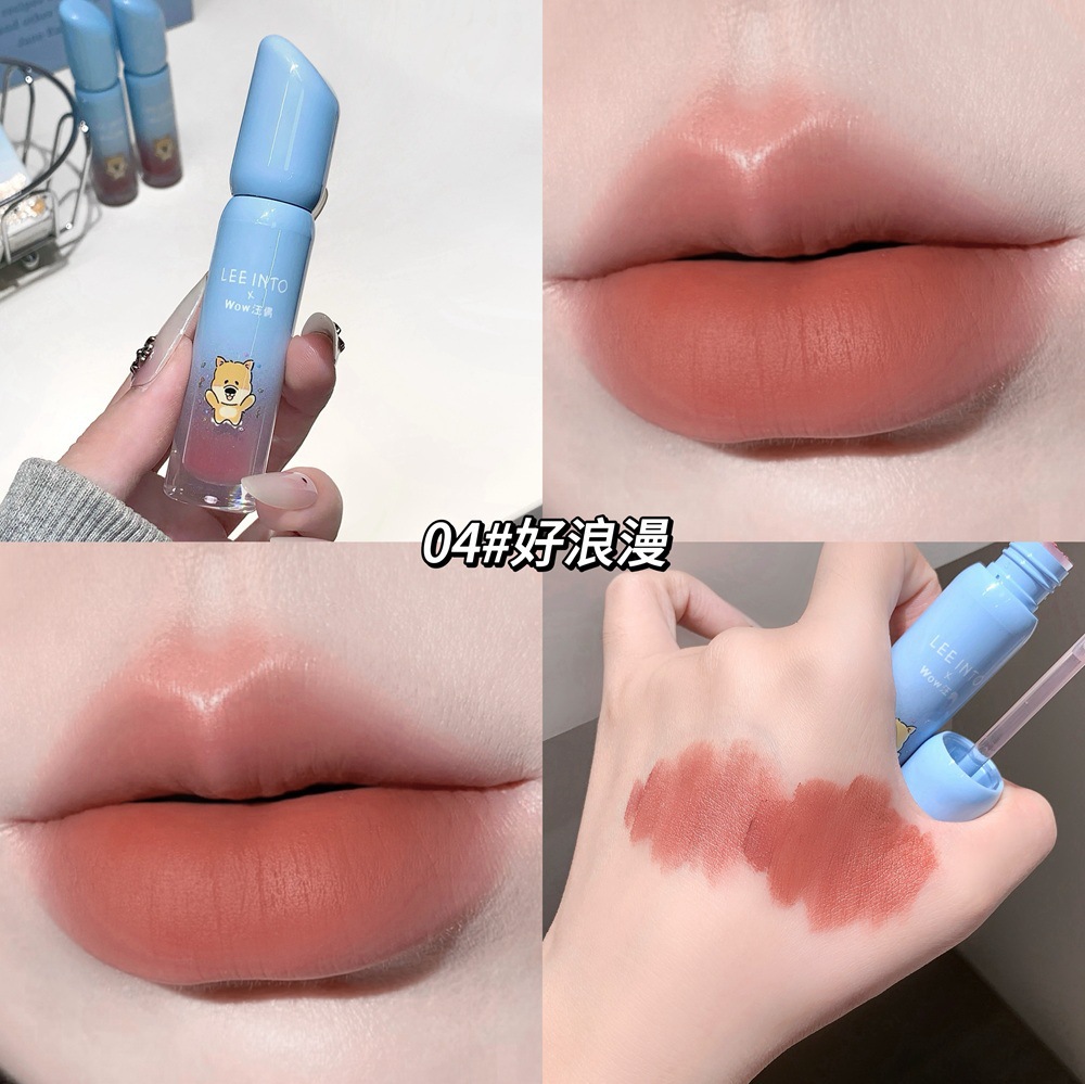 LEEINTO Wang Couple Limited Soft Mist Matte Lip Glaze Velvet Mist Face No Touch Soft