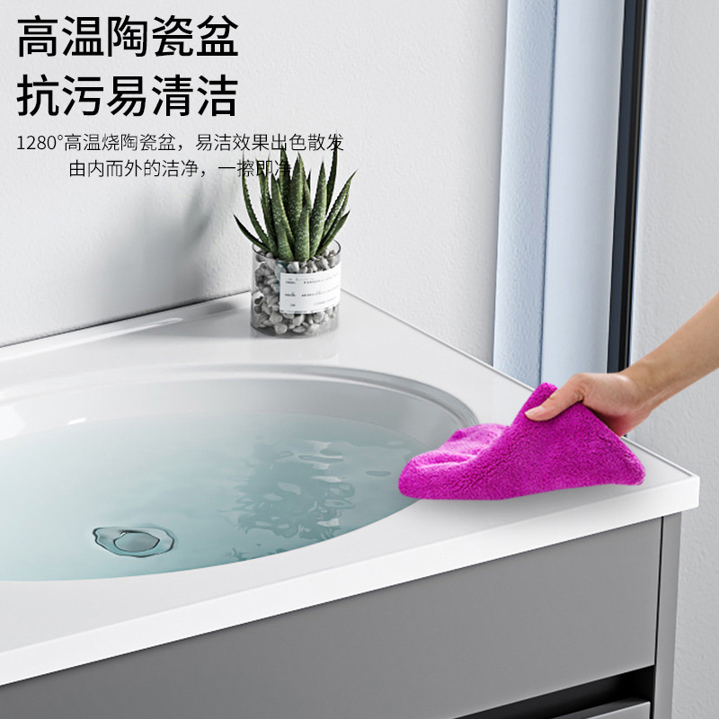 Lavabo de pie, espacio, armario de baño de aluminio, baño, cerámica integrada, lavabo doble, lavabo profundo, lavabo doble