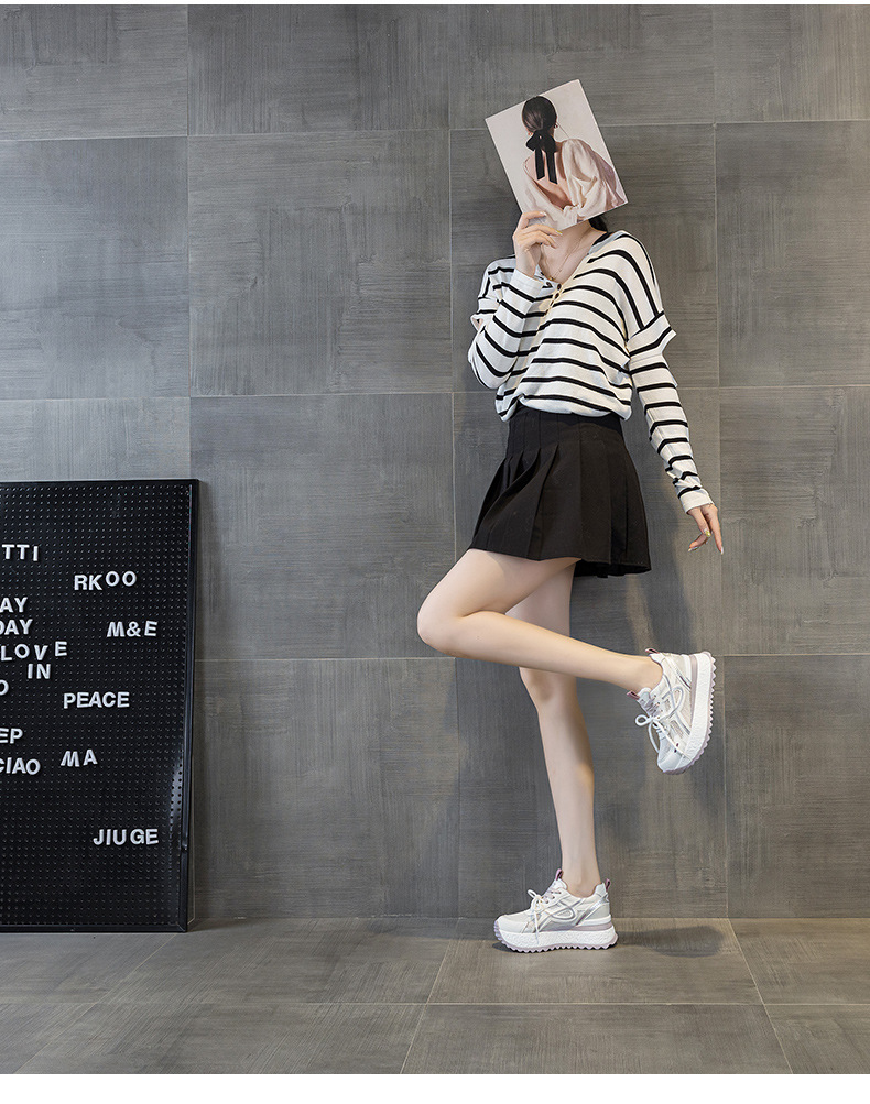 Giày sneaker nữ đế dày lưới thoáng khí phong cách thể thao — Xanh dương 5059, Tím 5059, Vàng 5059 chi tiết 16