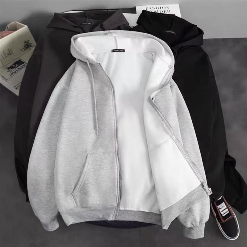 Clearance Sale Hooded Sweatshirt for Men, Autumn/Winter Fleece-Lined Thickened Design with Zipper Cardigan, Versatile Comfortable Warm Jacket