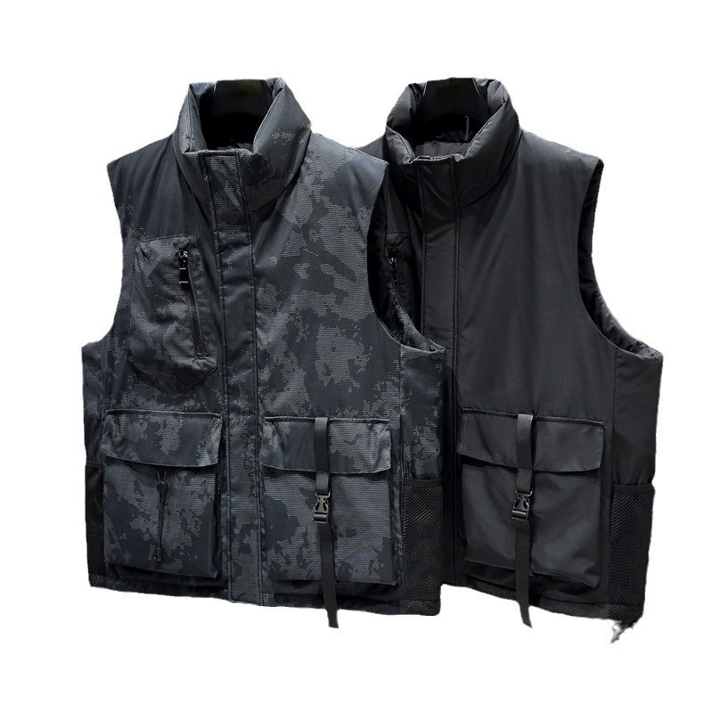 Vest for leisure sleevless, jacket with zipper, increased thickness, plus size