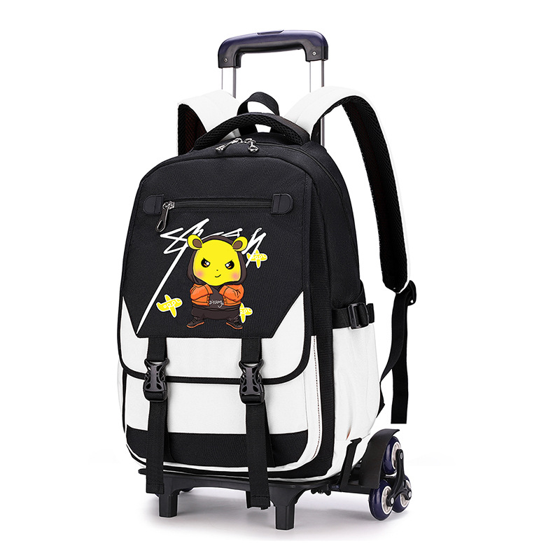 Peces naturales de una pieza de entrega de dibujos animados carro mochila 2-6 Grado de seis ruedas escalera al por mayor imprimible LOGOTIPO