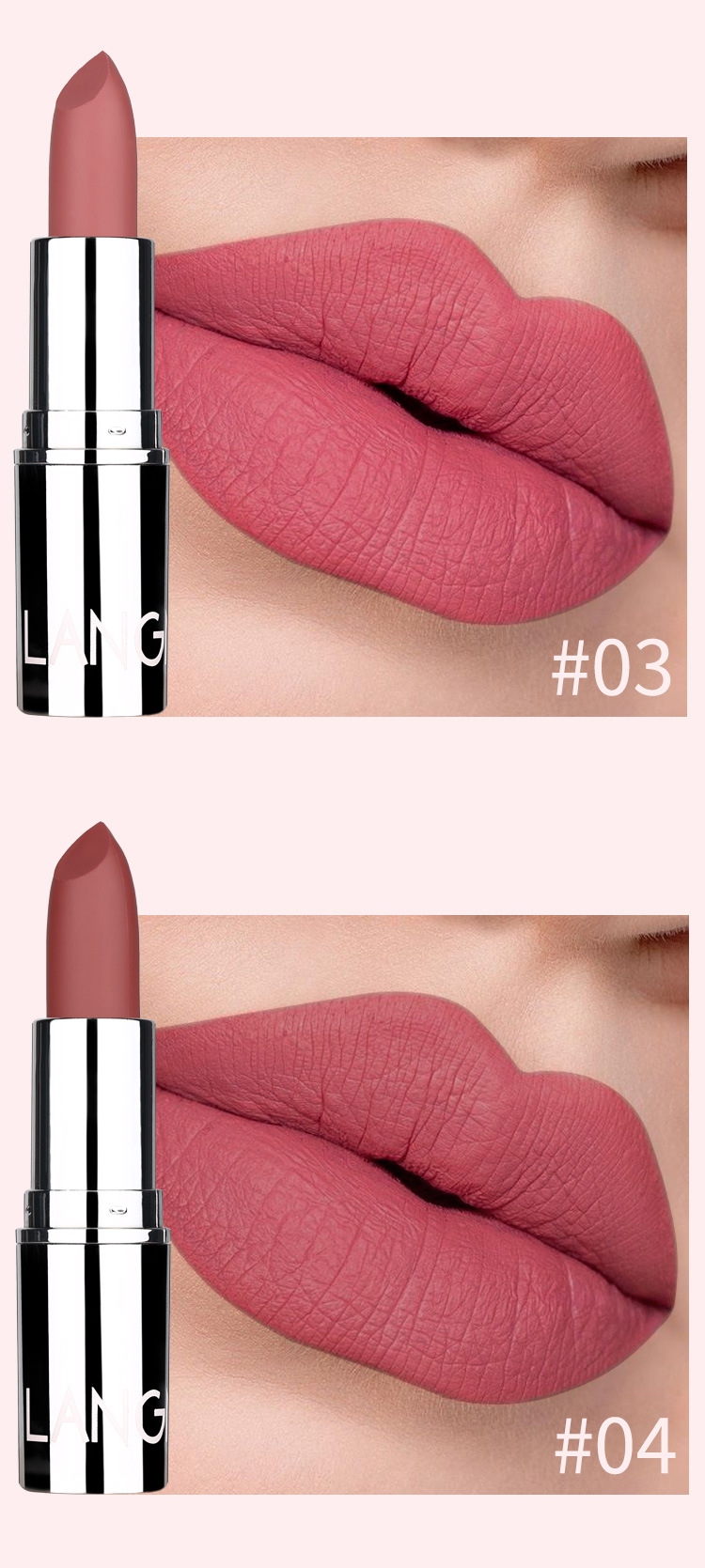 langmanni silver tube matte lipstick is not easy to stick to cups. Cross-border makeup lipstick wholesale undefined