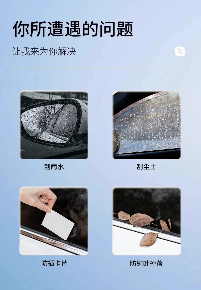 Car side window wiper, anti-fog, silent wiper blade, anti-rain and anti-fog wiper strip
