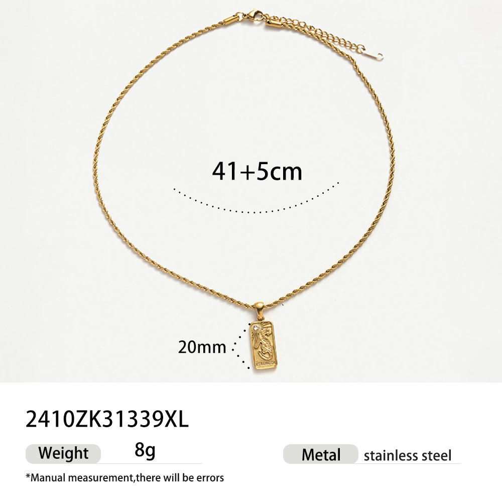Collar de tarot de moda de mujer de 18k colgante de piedra de diamante de lujo ligero popular inns cadena de suéter cadena clavícula