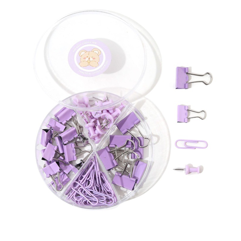 Macaron color gran tamaño pequeño clip de cola larga combinación multifuncional clip de cola de milano clip de papel PIN de dibujo traje de papelería de cuatro rejillas