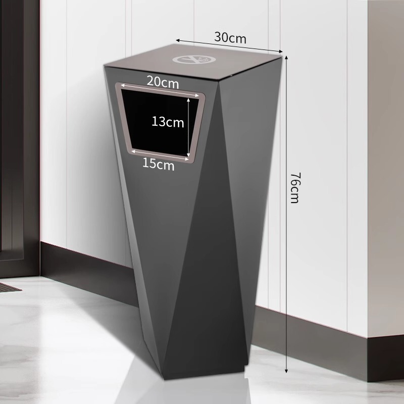 Hotel Trash Can Lobby Vertical Commercial Triangular Smoke Extinguishing Bucket with Ashtray Corridor Aisle High-End Peel Box