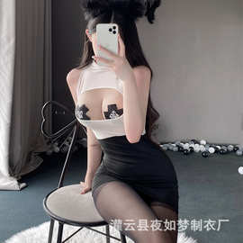 夜如梦情趣内衣性感诱惑漏乳火辣诱惑包臀裙职业秘书OL制服装1631