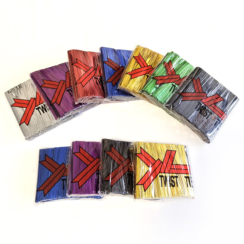 面包袋封口彩色扎丝800根棒棒糖包装6-35cm扎条婚庆金银色捆扎带