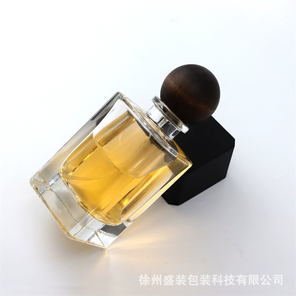 модный флакон для духов, прозрачная упаковка, 15 байонетных распылителей, стеклянный флакон с шариковой крышкой из лотосового дерева, флакон для духов, голый флакон