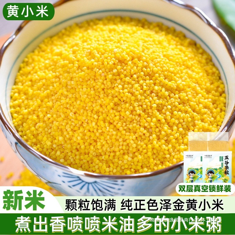 Rice fragrance oil thick yellow millet new grain farmer self-cultivated edible glutinous rice coarse grain cereals golden millet porridge