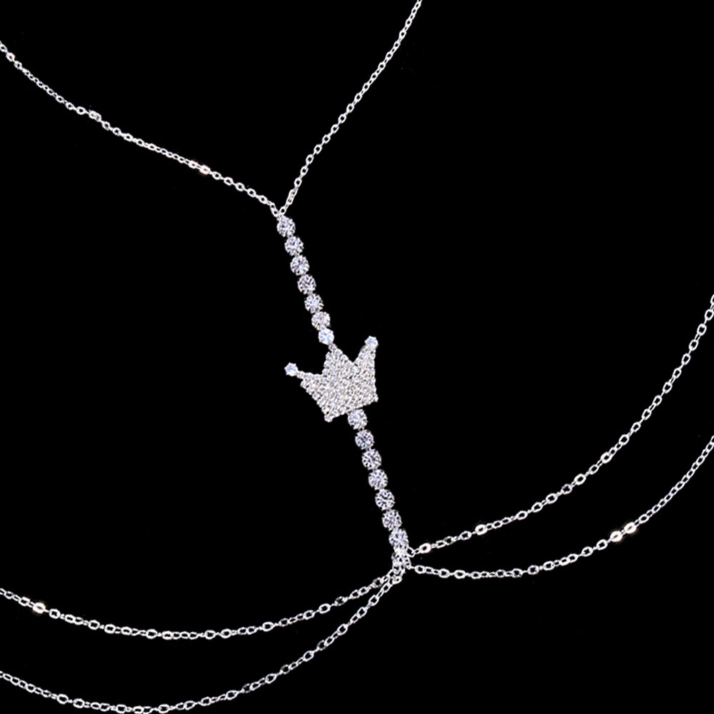 Crown Rhinestone Chest Chain Image 4