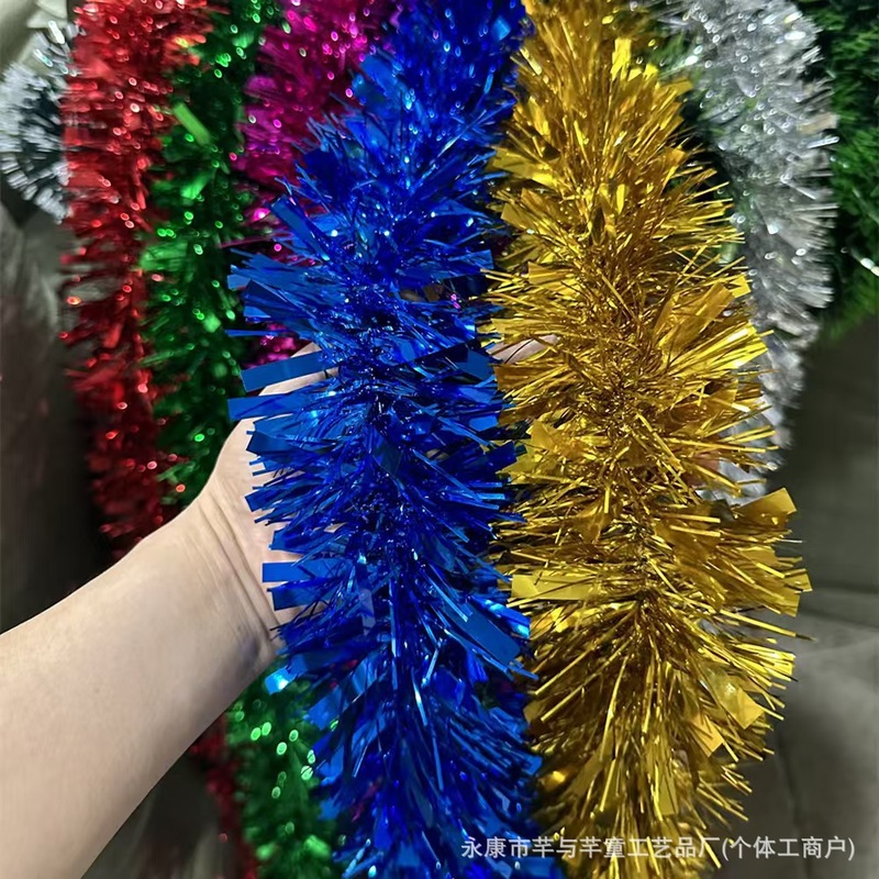 クロスボーダー Amazon ベストセラー クリスマス装飾カラーストリップ ラテアート フォームウールストリップ装飾 メタリックワイヤー ガーランド装飾 2M|undefined