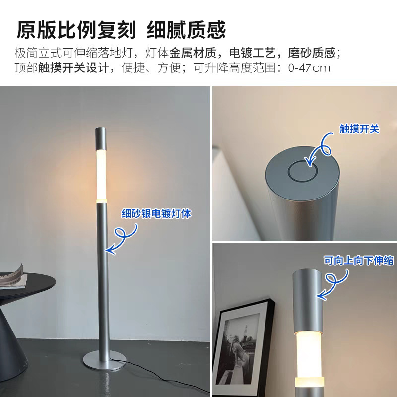 跨境自动升降落地灯新款轻奢高级感客厅沙发旁卧室立式氛围感台灯|undefined