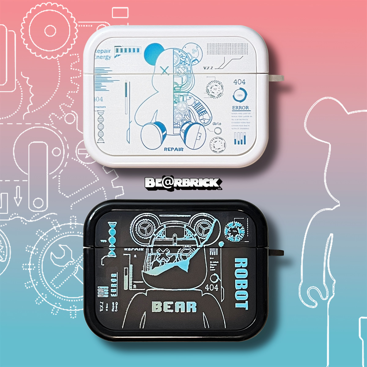 AirPods Pro Bluetooth Earbud Case for Apple AirPods 1/2/3 Generation - European and American Trend Mechanical Bear Design