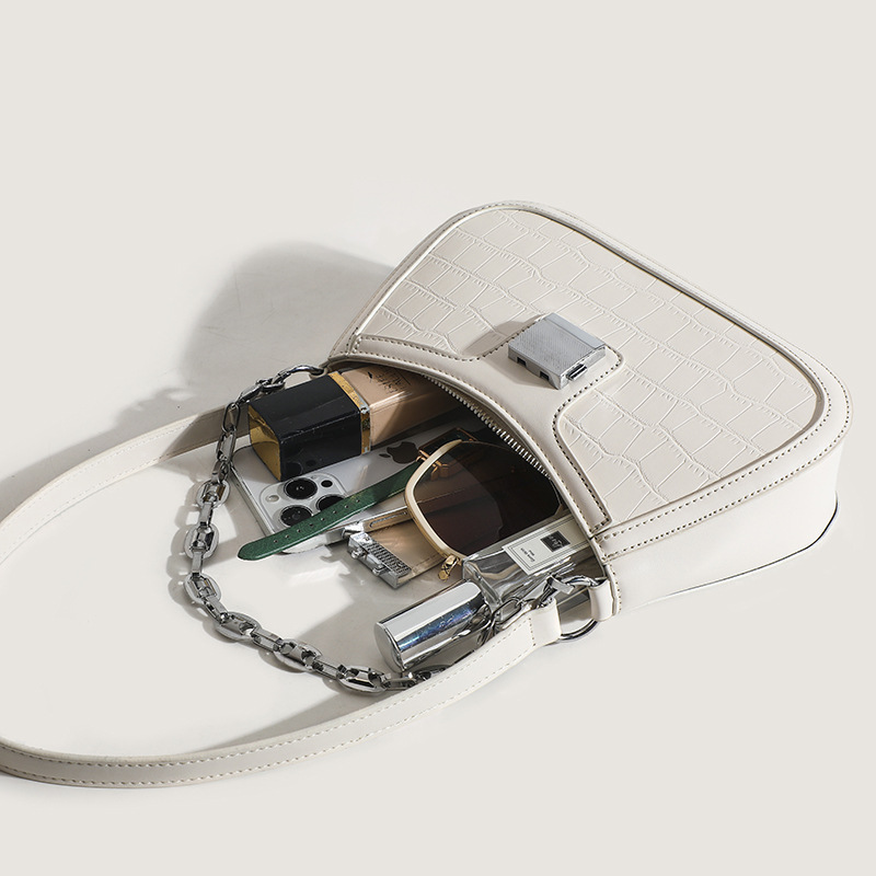 Trendy Textured Women's Shoulder Bag Niche Design Minimalist Style_voghion.com