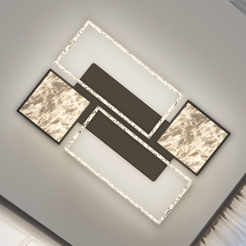 2025 nueva lámpara de sala de estar, sensación de alta calidad, grieta de hielo, lámpara principal de nube minimalista de estilo italiano, lámpara de techo de protección ocular de espectro completo