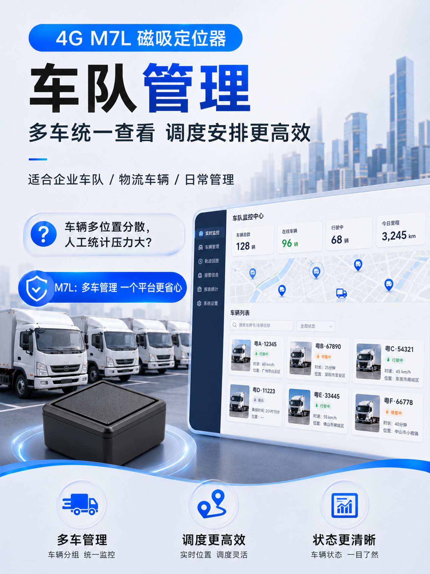 GPS locator 4G ultra-long standby strong magnetic installation-free tracker for car loans wireless Beidou GPS positioning device