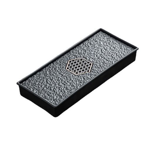 Wholesale imitation black gold stone tea tray light luxury household tea set small tea tray with storage and drainage tray dry bubble tray tea sea