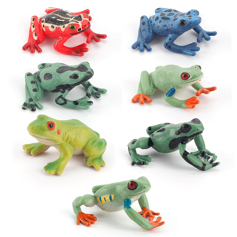 Educación temprana cognitiva para niños simulación anfibio creativo mini traje de rana rana americana rana toro juguete de decoración de rana arborícola