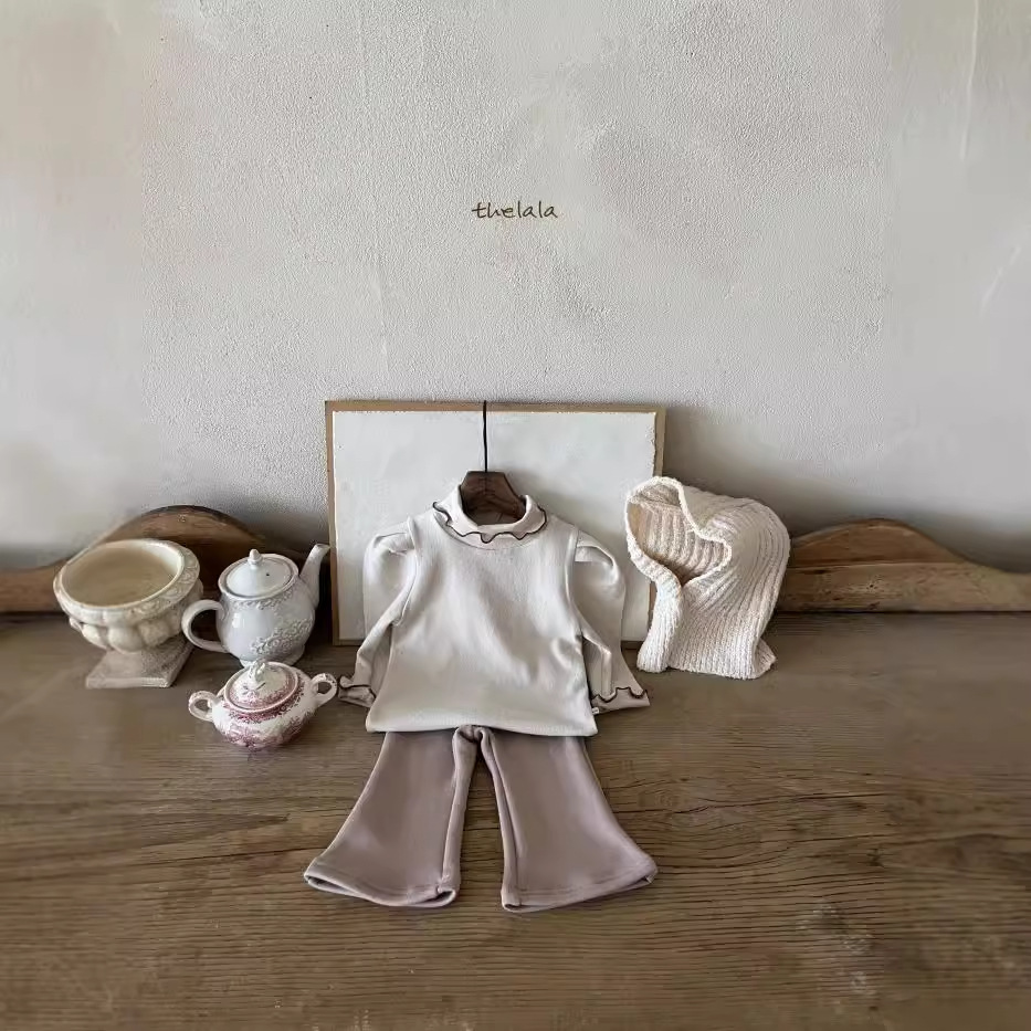 Camiseta Interior de Cuello Alto para Niñas, Ropa Gruesa de Otoño e Invierno, Estilo Coreano, Ropa Infantil, Ropa de Otoño e Invierno para Bebés, Top de Forro Polar