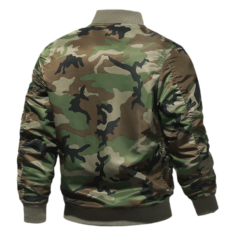 Hombres transfronterizos más tamaño chaqueta de vuelo chaqueta de camuflaje de los hombres 2020 primavera y otoño MA-1 ropa de trabajo de béisbol cuello superior
