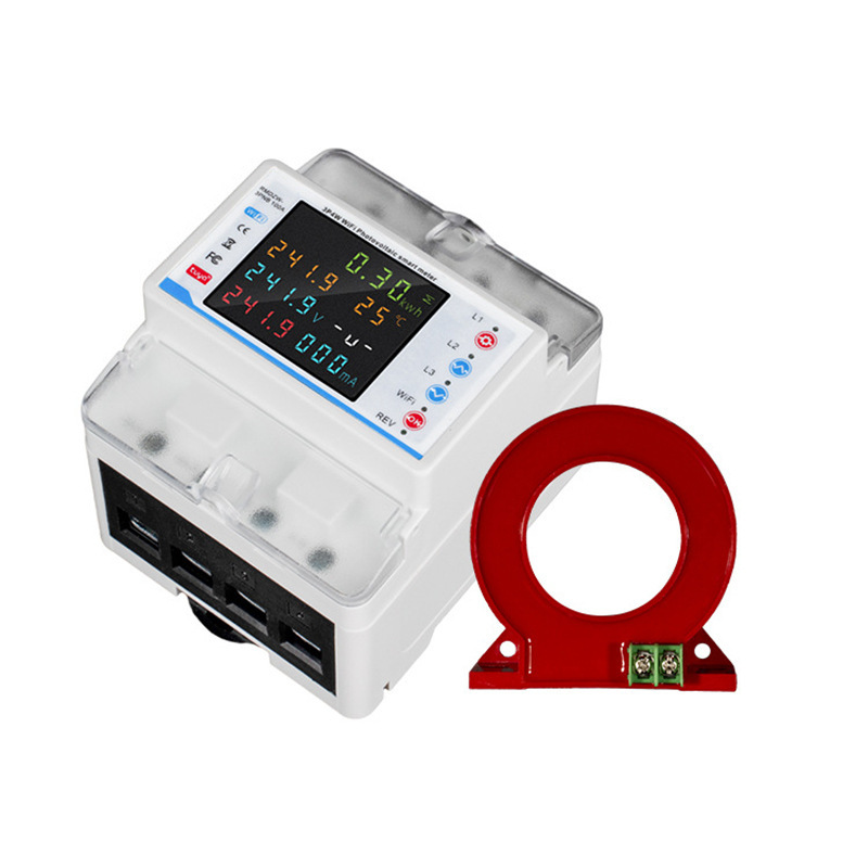 外国貿易 Tuya WiFi サーキットブレーカー三相 4P カラースクリーン過負荷保護スマートリモート MCB 制御漏電保護|undefined