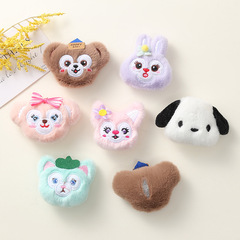 日系針織動物頭玩偶毛絨胸針兒童服裝鞋襪配件別針掛飾充棉公仔