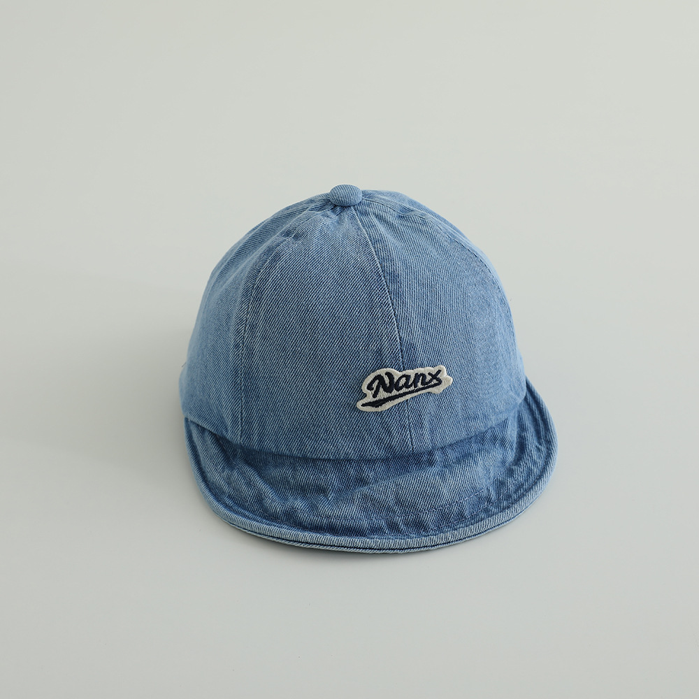 6-24 Sombrero para bebés de primavera y otoño delgado sombrero de lengua de pato para bebés vaqueros lavados con agua protección solar de verano de la moda coreana