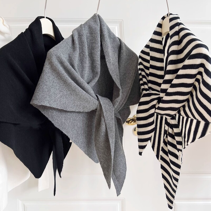South Korea ~ Australian Wool wool100 Shawl Increase Autumn and Winter New Warm Triangle Knit Scarf for Women South Korea ~ Australian Wool wool100 Shawl Increase Autumn and Winter New Warm Triangle Knit Scarf for Women