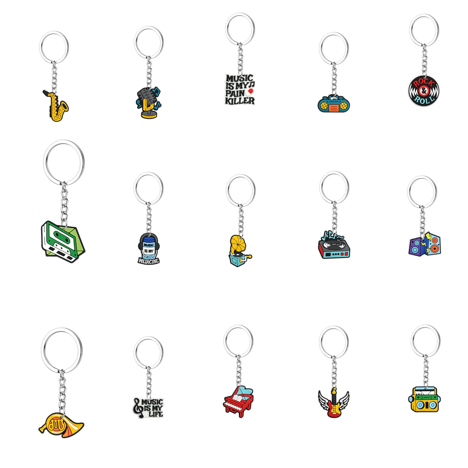 Cartoon retro music microphone for keys